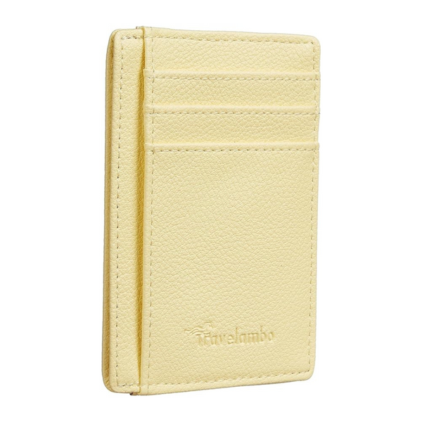 Travelambo Front Pocket Minimalist Leather Slim RFID Blocking Wallet