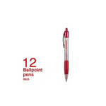 12-Count Staples Retractable Ballpoint Pens, Medium Point (Red Ink)