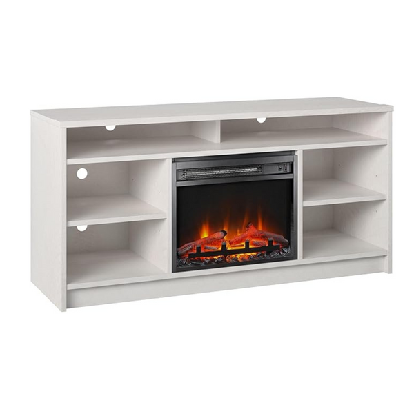 Ameriwood Home Hendrix Mueble para TV de 55 pulgadas con inserto para chimenea eléctrica