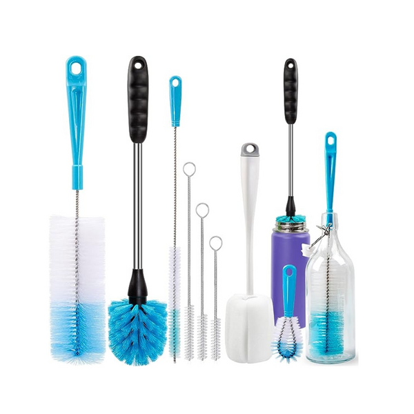 Juego de limpieza de cepillos para botellas con mango largo Holikme, paquete de 8