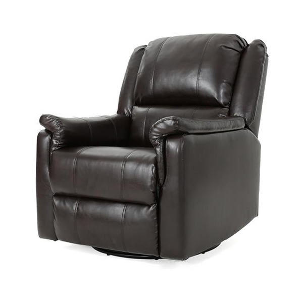 Silla reclinable deslizante giratoria de cuero regenerado Jemma de GDFStudio