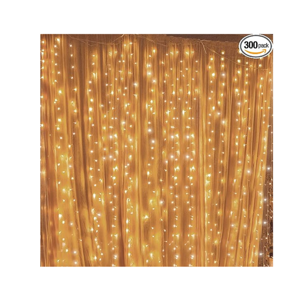 Twinkle Star 300 LED Ventana 8 modos Luces de cadena de cortina de hadas