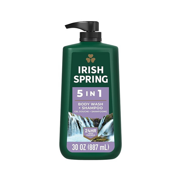 Irish Spring 5 en 1 gel de baño para hombres (bomba de 30 onzas)