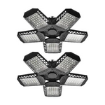 Paquete de 2 luces LED deformables para garaje de 120 W, 12000 lm, con 5 paneles ajustables