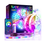 Tira de luces LED que cambia de color RGB con sincronización de música Bluetooth de 100 pies