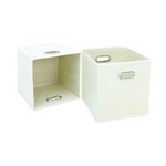Juego de 2 cestas de cubos de almacenamiento de tela
