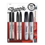 Marcadores permanentes Sharpie finos/ultrafinos/punta cincel (negro) de 6 unidades
