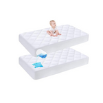 Paquete de 2 protectores de colchón de cuna impermeables para bebé de 27 "x 39"