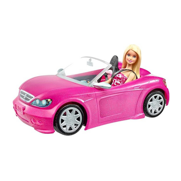 Barbie Pink Convertible and Doll Pack with Glam Details