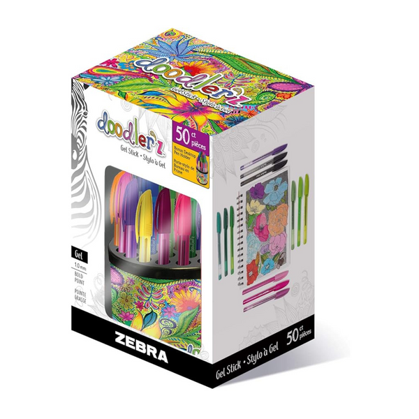 Paquete de 50 bolígrafos de gel Zebra Pen Doodlerz