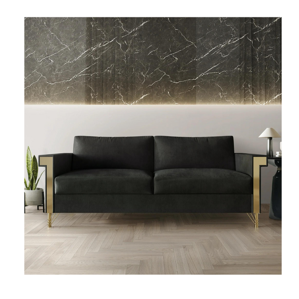 Sofá tapizado de terciopelo Glam contemporáneo Castle Place