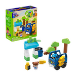 Fisher-Price Toddler Building Blocks, Green Town Charge & Go Bus with 34 Pieces