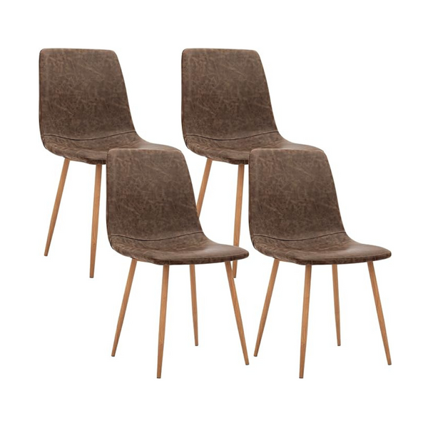 Silla de comedor con patas de metal laterales para sala de estar de mediados de siglo CangLong 4