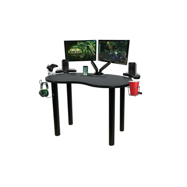 29" Atlantic Eclipse Space-Saving Gaming Desk w/ Storage (Black)