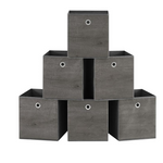 Juego de 6 cubos de almacenamiento plegables de tela Oxford y tela no tejida Songmics