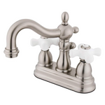 Kingston Brass Centerset Lavatory Faucet with Porcelain Cross Handles