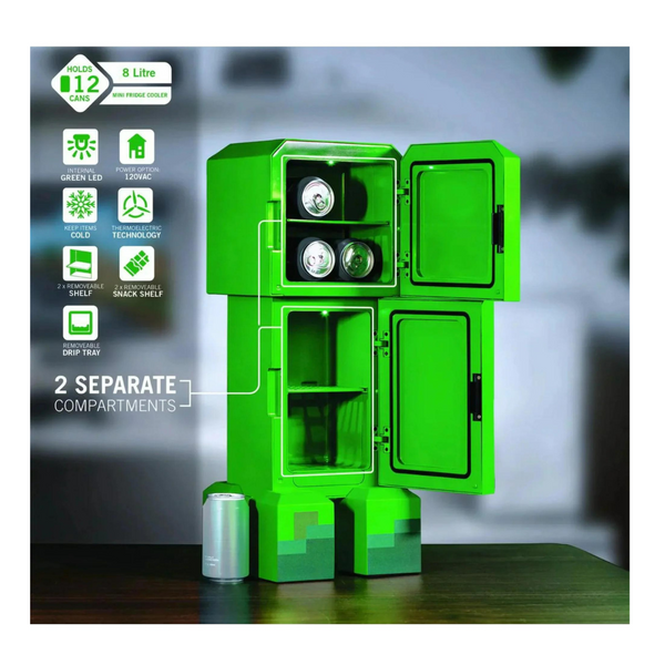 Minecraft Green Creeper Body 12-Can Mini Fridge