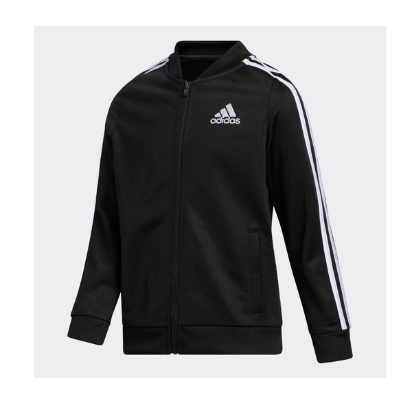 adidas Girls' Big Kids Zip-Up Tricot Track Jacket (Adi Black)