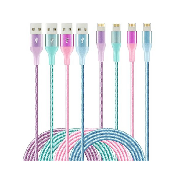 4-Pack Apple MFi Certified Colorful 6ft iPhone Lightning Cable