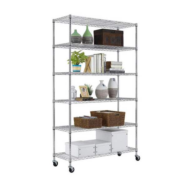 BestOffice 6-Tier Heavy Duty Shelving Unit with Wheels