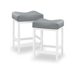 Juego de 2 taburetes de bar modernos de cuero PU con base de metal