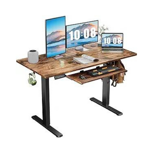 Dumos Electric Ergonomic Adjustable Standing Desk (48"x24"; Rustic Brown)