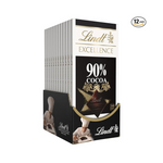 12-Pack Lindt E excellence 90% Cocoa Dark Chocolate Bar