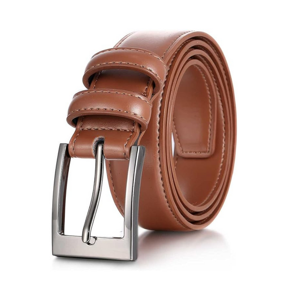 Marino’s Men Genuine Leather Dress Belt with Single Prong Buckle