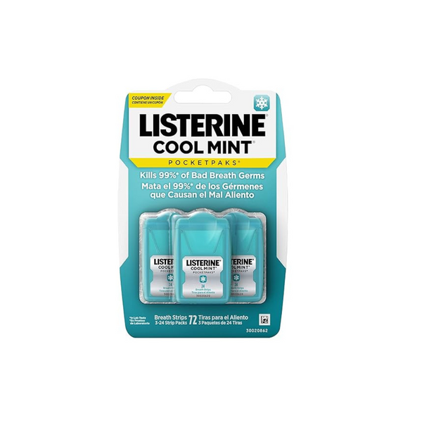 3-Pack Listerine Cool Mint Pocketpaks Breath Strips
