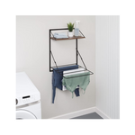 Tendedero de ropa plegable de pared con estante