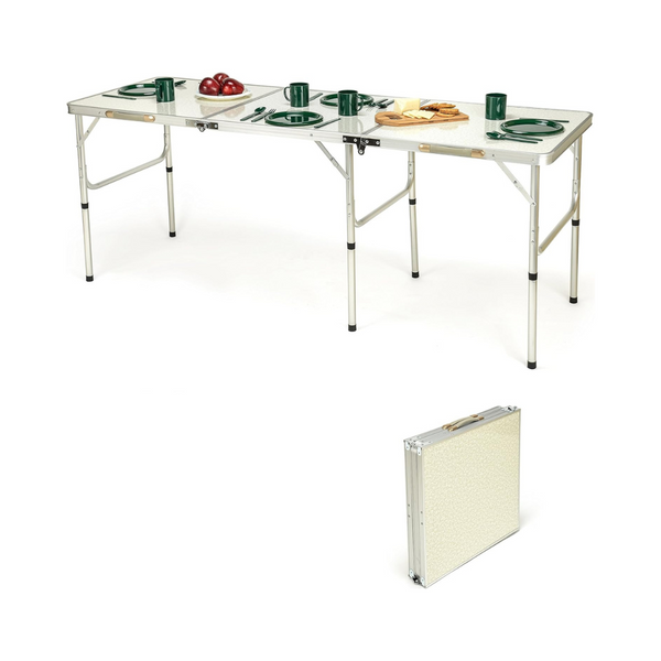 Trademark Innovations Portable Lightweight Aluminum Folding Table