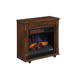 Rolling Mantel with 3D Infrared Quartz Electric Fireplace