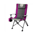 Silla de camping Ozark Trail con respaldo alto, rosa con portavasos