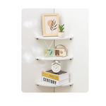 Juego de 3 estantes decorativos de pared de madera con forma de abanico Baffect