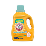 105 cargas Arm &amp; Hammer Piel sensible más detergente para ropa con aroma fresco