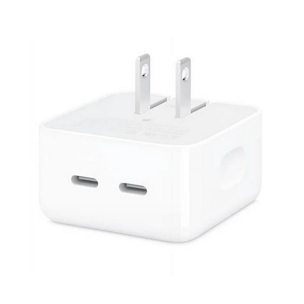 Adaptador de corriente compacto Apple de 35 W con doble puerto USB-C