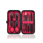 Hantekas Kit de aseo de viaje portátil 9 en 1 unisex con estuche de cuero