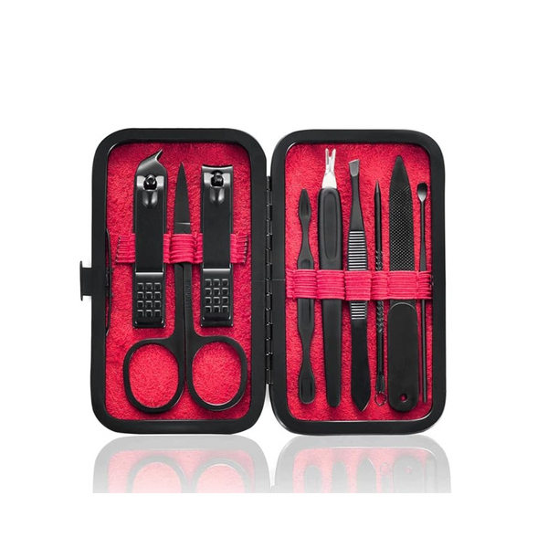 Hantekas Kit de aseo de viaje portátil 9 en 1 unisex con estuche de cuero