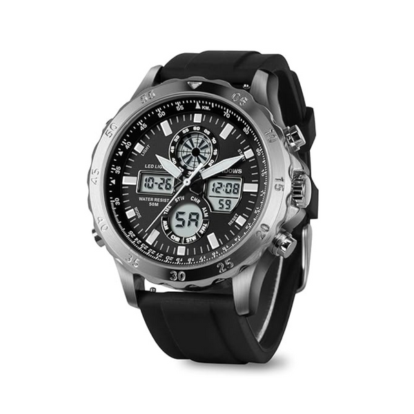 Reloj deportivo analógico digital resistente al agua para hombre
