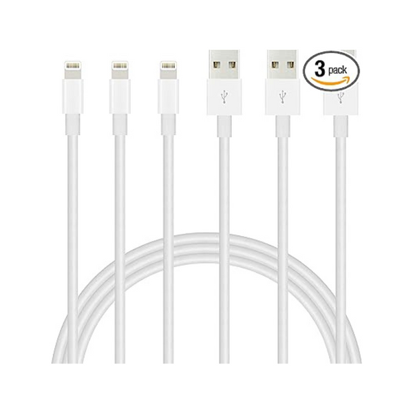 Idison Cables Lightning para cargador de iPhone con certificación Apple MFi de 6 pies (paquete de 3)