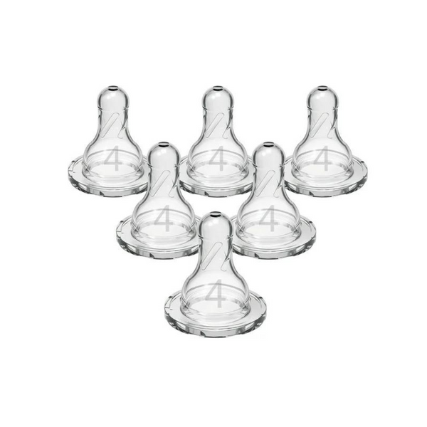 6-Pack Dr. Brown's Natural Flow Level 4 Narrow Baby Bottle Silicone Nipple