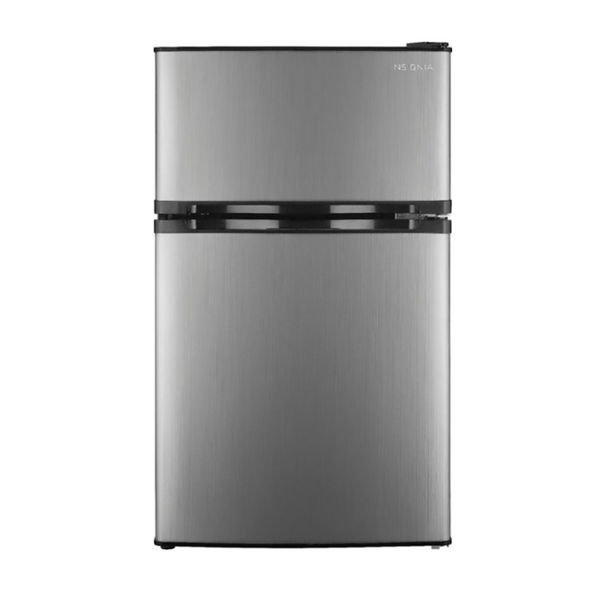 Insignia 3.0 Cu. Pie. Mini refrigerador de acero inoxidable con congelador superior