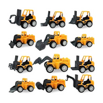 12-Piece 3 Otters Kids Pull Back Engineering Vehicles Construction Trucks