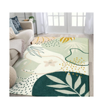 Lahome 5ft x 7ft Green Botanical Print Washable Rugs