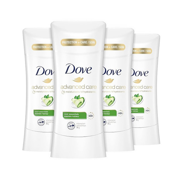 Desodorante antitranspirante Dove de 4 unidades con protección de 48 horas, 2.6 oz