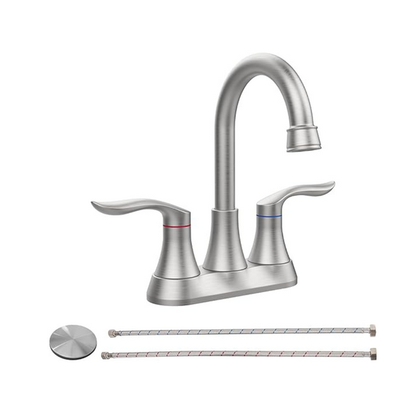 Bathroom Faucet Brushed Nickel with Pop-up Drain