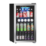 Mini refrigerador para bebidas Kndko de 130 latas con 4 estantes