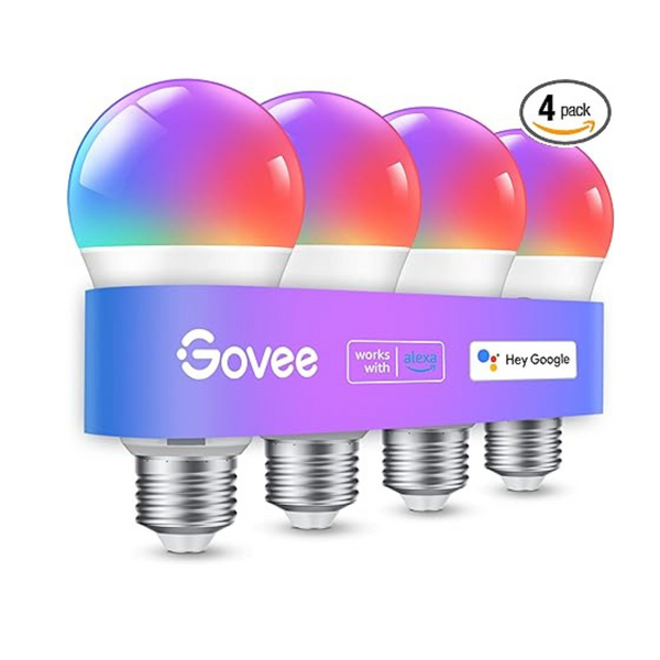 4-Pack Govee Smart WiFi Bluetooth Color Changing Light Bulbs