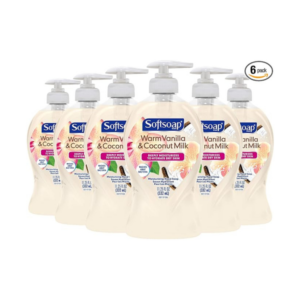 6-Pack Softsoap Warm Vanilla & Coconut Milk Scent Liquid Hand Soap