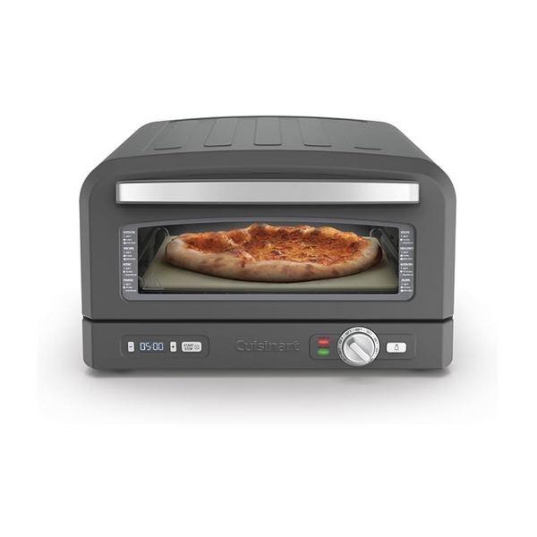 Horno de pizza portátil de acero inoxidable Cuisinart (negro mate)